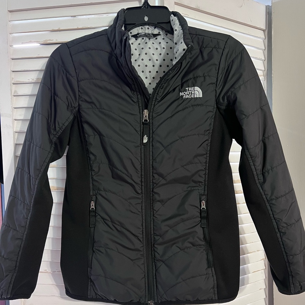 North Face Black Quilted Hybrid Puffer Jacket EUC Size Teens Size 14 / 16